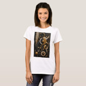 Geometrische harmonie in 3D-micro-mozaïek T-shirt (Voorkant volledig)