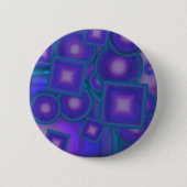 Geometrische harmonie in blauw en paars ronde button 5,7 cm (Voorkant)