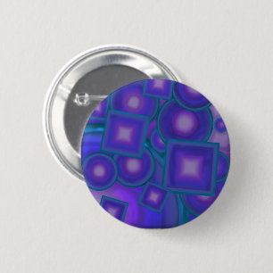 Geometrische harmonie in blauw en paars ronde button 5,7 cm