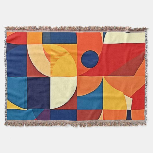 Geometrische Harmonie: Kunstzinnig Ontwerp Deken (Voorkant)