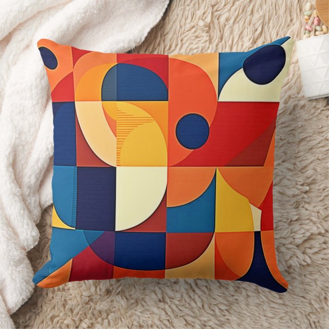 Geometrische Harmonie: Kunstzinnig Ontwerp Kussen (Deken)