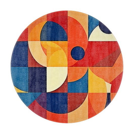 Geometrische Harmonie: Kunstzinnig Ontwerp Snijplank (Voorkant)