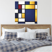 Geometrische Harmonie – Midnight Luxury Canvas Pri Afdruk (Insitu (Slaapkamer))