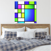 Geometrische harmonie – modern neon canvasprint canvas afdruk (Insitu (Slaapkamer))