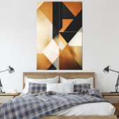 Geometrische Harmonie Uitgerekt Canvas Print (Insitu (Slaapkamer))
