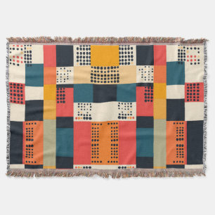 Geometrische harmonie urbane mozaïek mid-century deken