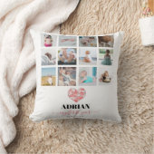 Geometrische hart baby's eerste jaar fotocollage kussen (Deken)