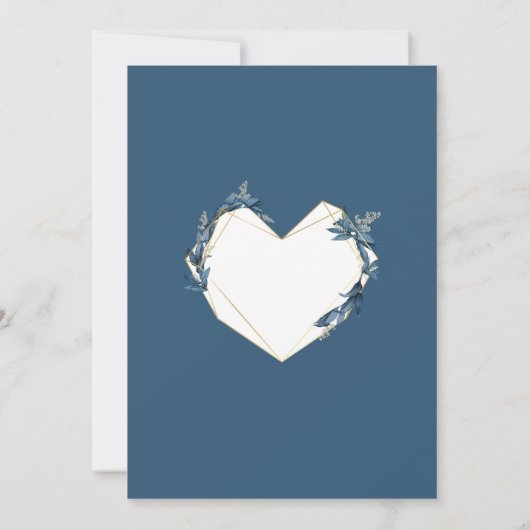 Geometrische hart bruids douche uitnodiging (Achterkant)