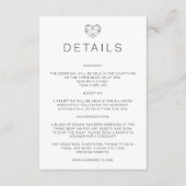 Geometrische Hart Huwelijksdetails Uitnodigingsinz Informatiekaartje (Voorkant)
