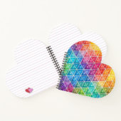 Geometrische hart regenboog kleuren patroon notitieboek (Binnen)