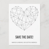 Geometrische hart save the date briefkaart sjabloo (Voorkant)