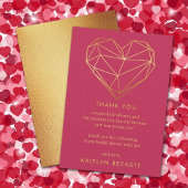 Geometrische Hart Valentijnsdag Bruidsbruiloft Bedankkaart
