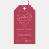 Geometrische Hart Valentijnsdag Bruidsbruiloft Cadeaulabel (Voorkant)