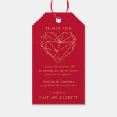 Geometrische Hart Valentijnsdag Bruidsbruiloft Cadeaulabel (Voorkant)