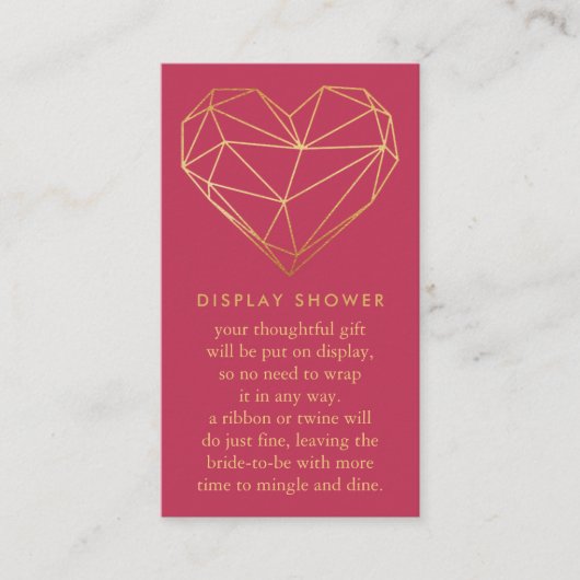 Geometrische Hart Valentijnsdag Bruidsbruiloft Informatiekaartje (Voorkant)