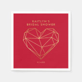 Geometrische Hart Valentijnsdag Bruidsbruiloft Servet (Voorkant)