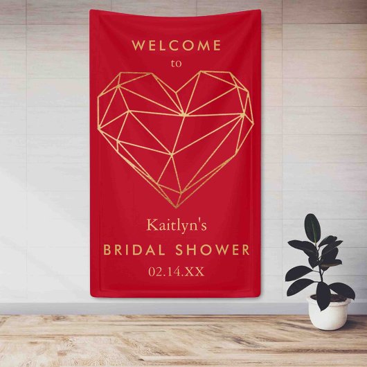 Geometrische Hart Valentijnsdag Bruidsfeest Spandoek