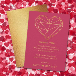 Geometrische Hart Valentijnsdag Bruidsuitnodiging Bedankkaart