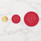 Geometrische Hart Valentijnsdag Bruidsuitnodiging Confetti (Achterkanten)