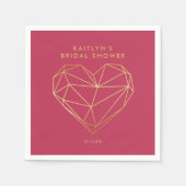 Geometrische Hart Valentijnsdag Bruidsuitnodiging Servet (Voorkant)