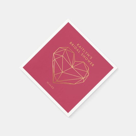 Geometrische Hart Valentijnsdag Bruidsuitnodiging Servet (Hoek)