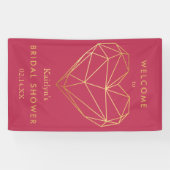 Geometrische Hart Valentijnsdag Bruidsuitnodiging Spandoek (Horizontaal)