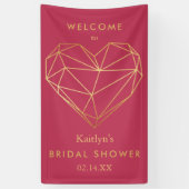 Geometrische Hart Valentijnsdag Bruidsuitnodiging Spandoek (Verticaal)