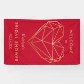 Geometrische Hart Valentijnsdag Bruidsuitnodiging Spandoek (Horizontaal)