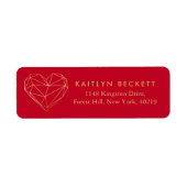 Geometrische hart Valentijnsdag Etiket (Voorkant)