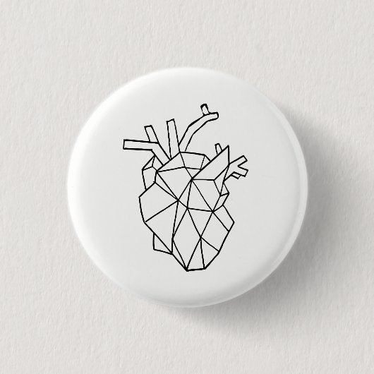 Geometrische hartButton Ronde Button 3,2 Cm (Voorkant)