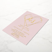 Geometrische harten bruiloft geperst folie uitnodiging (Gedraaid)