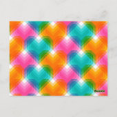 Geometrische harten in psychedelische kleuren (1) briefkaart (Achterkant)