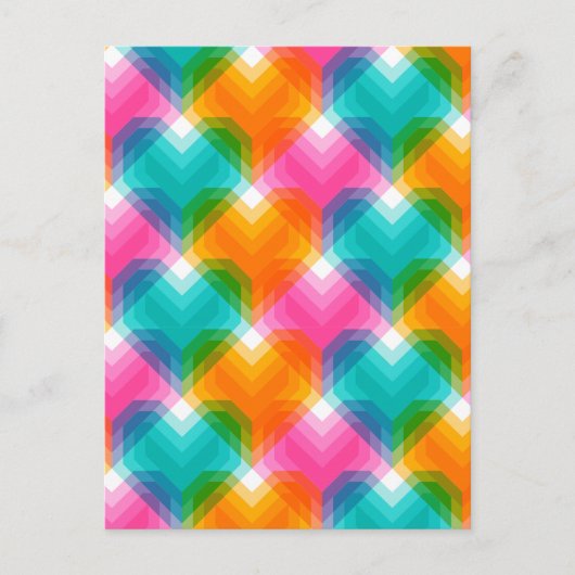Geometrische harten in psychedelische kleuren (1) briefkaart (Voorkant)