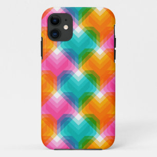Geometrische harten in psychedelische kleuren (1) Case-Mate iPhone case