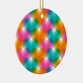 Geometrische harten in psychedelische kleuren (1) keramisch ornament (Rechts)