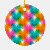 Geometrische harten in psychedelische kleuren (1) keramisch ornament (Achterkant)