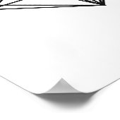 Geometrische hartslag Minimale wandbekleding zwart Poster (Hoek)