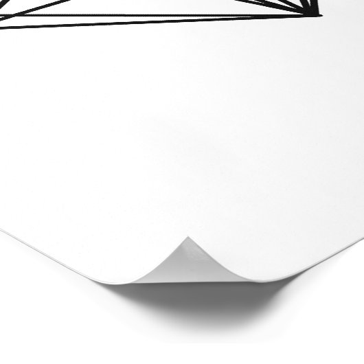 Geometrische hartslag Minimale wandbekleding zwart Poster (Hoek)