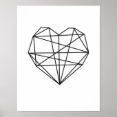 Geometrische hartslag Minimale wandbekleding zwart Poster (Voorkant)