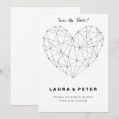 Geometrische hartslag Sla de sjabloon van de datum (Voorkant / Achterkant)