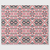 Geometrische hartslag Valentijnsdag inpakpapier (Vlak)