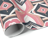 Geometrische hartslag Valentijnsdag inpakpapier (Rol Hoek)