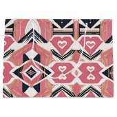 Geometrische hartslag Valentijnsdag inpakpapier Groot Cadeauzakje (Voorkant)