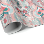 Geometrische Heartstrings Valentijnse Wrapping Pa Cadeaupapier (Rol Hoek)