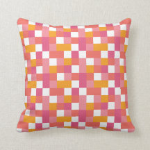 Geometrische heibuis in koraal, roze en geel