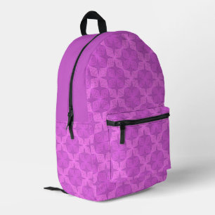 Geometrische heldere lila art deco bedrukte rugzak