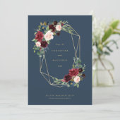 Geometrische Herfst Elegance Save the Date Menu (Staand voorkant)