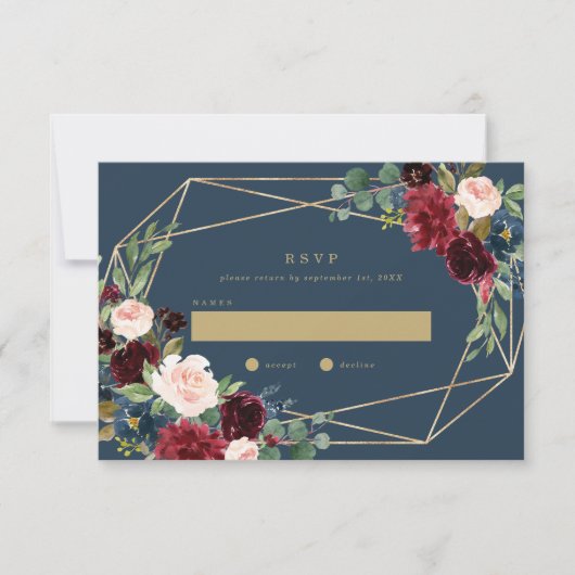 Geometrische Herfst Elegance Wedding RSVP Kaart (Voorkant)