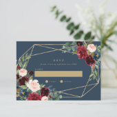Geometrische Herfst Elegance Wedding RSVP Kaart (Staand voorkant)