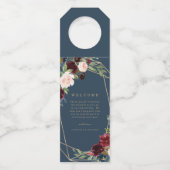 Geometrische Herfst Elegance Welkomstflesje Flessenhanger (Voorkant)